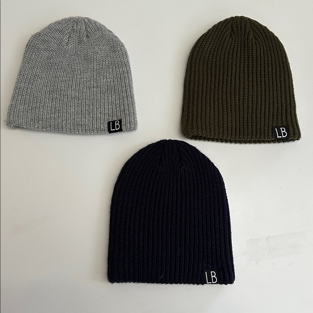 Little Bipsy Kids Knit Beanie Set - Gray, navy, Olive